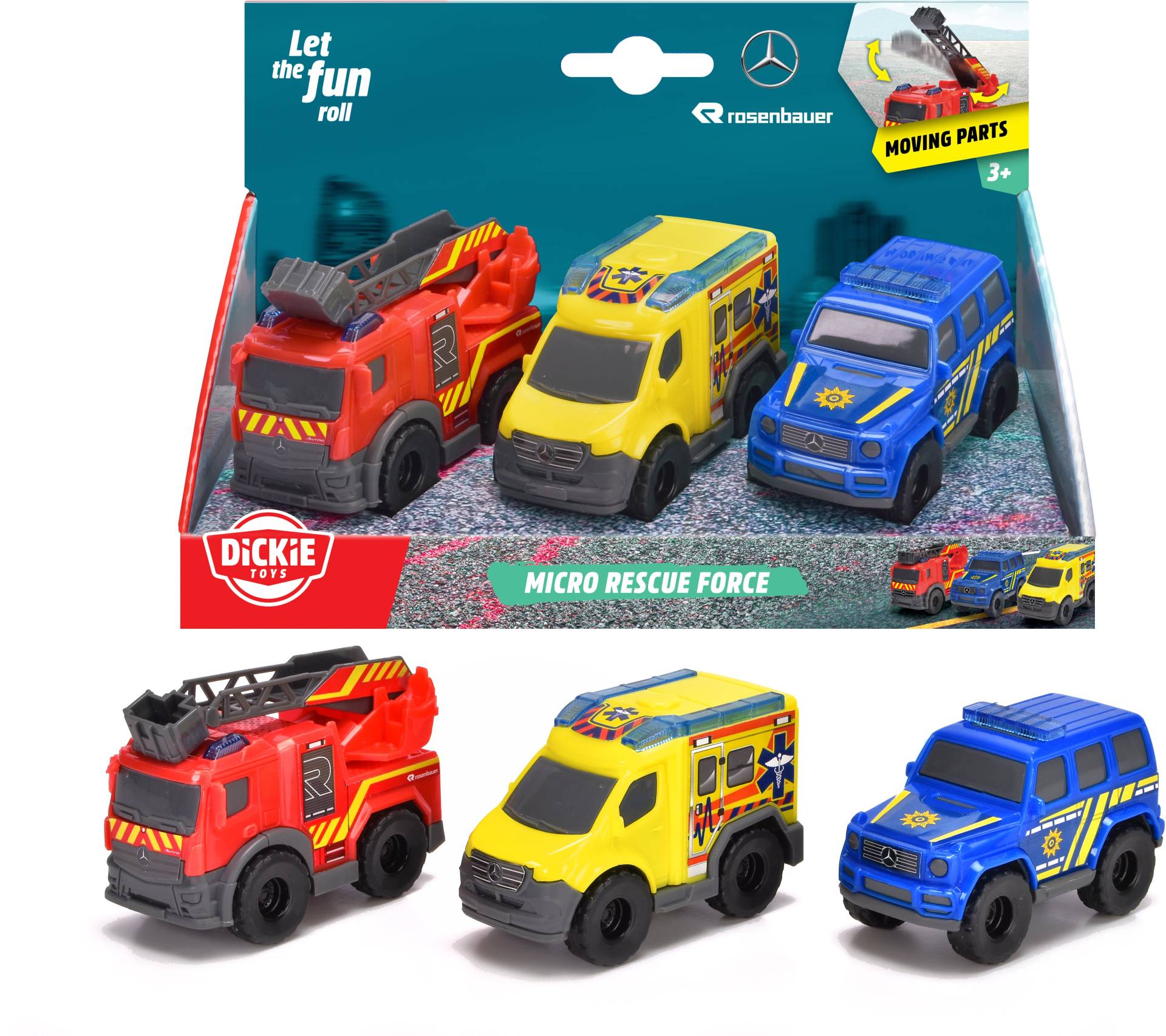 Dickie Toys Mini Rettungsfahrzeuge 3er-Pack Dickie Toys Mini Rettungsfahrzeuge 3er-Pack von Dickie Toys