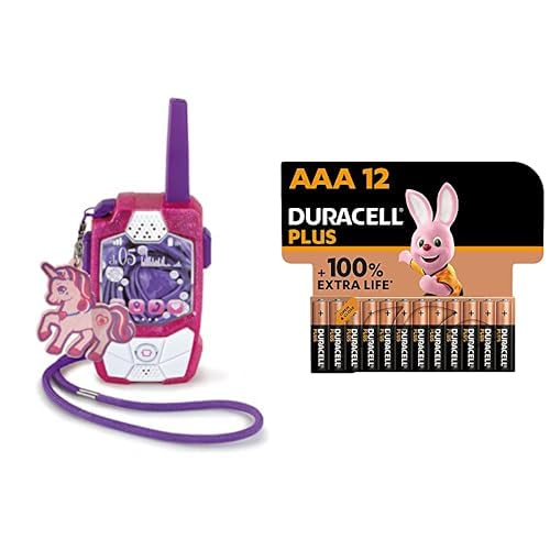 Dickie Toys Pink Drivez Walkie Talkie, Kinder Funkgerät, bis zu 250 m Reichweite, 434 MHz, Rauschunterdrückung, Kordel, Anhänger, Einhorn, 2 Stück/Set, Spielzeug, 15 cm, inkl. Batterien, ab 4 Jahren + von Dickie Toys