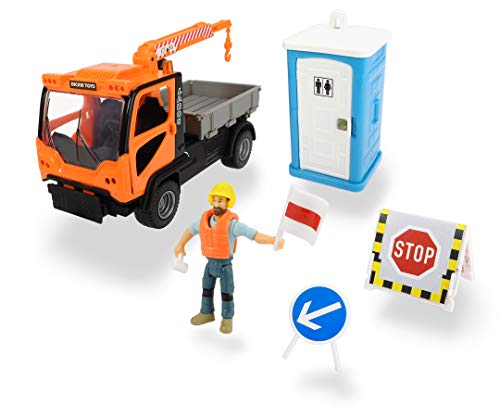 Dickie Toys Playlife-Mobile Toilette mit Kran LKW im Set, Kranfahrzeug Ladog T-1700 inkl. Spielfigur, beweglicher Kranarm, Straßenschilder, Toilette mit Sound, inkl. Batterien, 21,5 cm Dickie Toys Playlife-Mobile Toilette mit Kran LKW im Set, Kranfahrzeug Ladog T-1700 inkl. Spielfigur, beweglicher Kranarm, Straßenschilder, Toilette mit Sound, inkl. Batterien, 21,5 cm von Dickie Toys
