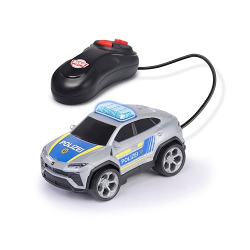 Dickie Toys - Polizeiauto Lamborghini Urus - 13 cm mit Kabelfernsteuerung, ferngesteuertes Polizei-Spielzeugauto mit Blaulicht & Batterien,für Kinder ab 3 Jahren, Mehrfarbig, 203712023 von Dickie Toys