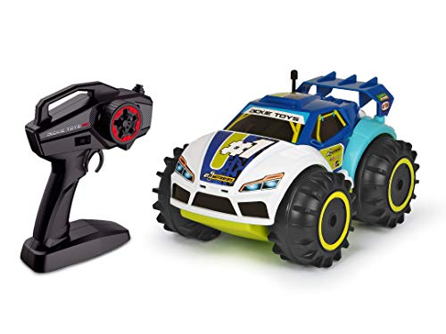 Dickie 201119132 Toys RC Amphy Rider, ferngesteuertes Amphibien-Fahrzeug, 2-Kanal-Funksteuerung, Allradantrieb, 360-Grad-Drehung, 20 cm, blau/weiß/gelb von Dickie Toys