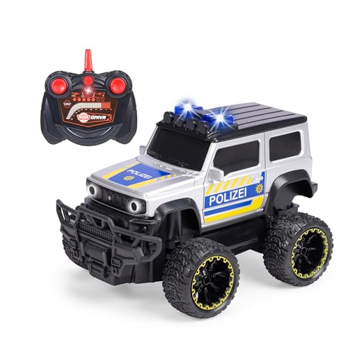Dickie Toys - RC Auto Suzuki Jimny Police (20 cm) - ferngesteuertes Polizeiauto ab 3 Jahre mit Licht & Sound, Remote Control Car für Kinder, 8 km/h, 2,4 GHz Fernbedienung, inkl. Batterien von Dickie Toys