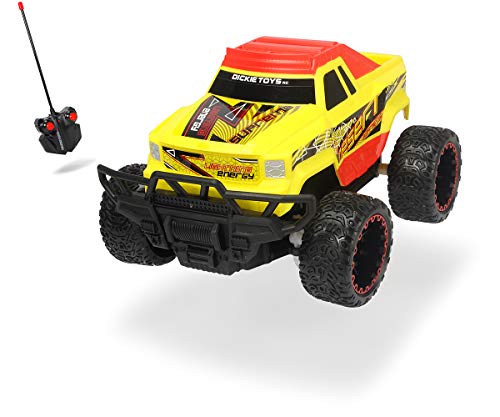 Dickie Toys RC Desert Supreme, ferngesteuertes Auto, RC Monstertruck, Ready to Run, Fahrbereit, 8 km/h, 2,4 GHz Funkfernbedienung, schockunempfindliche und witterungsbeständige ABS-Karosserie, inkl. Batterien, 20 cm von Dickie Toys