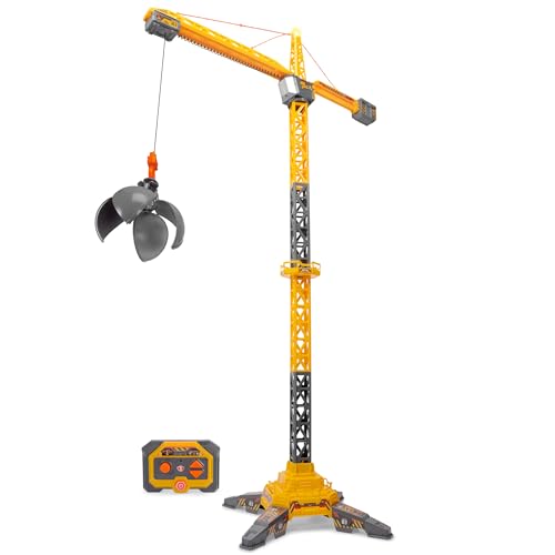 Dickie Toys - RC Titan Crane (150 cm) - Ferngesteuerter Spielzeug-Kran mit 360°-Drehung und interaktivem Zubehör, Spielkran mit Fernbedienung und Licht für Kinder ab 3 Jahre, inkl. Batterien von Dickie Toys