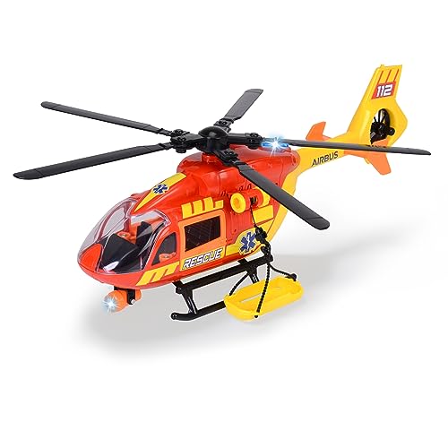 Dickie Toys - Rettungs-Hubschrauber Airbus H145 (36 cm) - Spielzeug-Helikopter mit Aufzieh-Propeller, Licht, Sound & Zubehör - Kinderspielzeug ab 3 Jahre von Dickie Toys