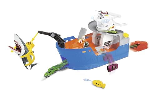 Dickie Toys Shark Attack Spielzeugboot Spielset mit Tragegriff inkl. Fahrzeug & Helikopter Hai mit Schnappfunktion knautschbares U-Boot mit Wasserspritze Haikäfig ab 3 Jahren Größe: 41 x 18,5 x 22 cm Dickie Toys Shark Attack Spielzeugboot Spielset mit Tragegriff inkl. Fahrzeug & Helikopter Hai mit Schnappfunktion knautschbares U-Boot mit Wasserspritze Haikäfig ab 3 Jahren Größe: 41 x 18,5 x 22 cm von Dickie Toys