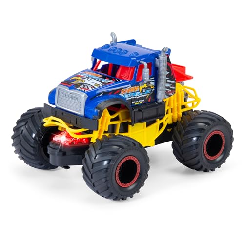 Dickie Toys - Sharp Eagle Monstertruck ab 3 Jahre (18 cm) - Mack Trucks LKW als Monster-Truck mit coolem Licht & Sound, Spielzeug-Auto für Kinder mit Friktion und Gummireifen, inkl. Batterien von Dickie Toys