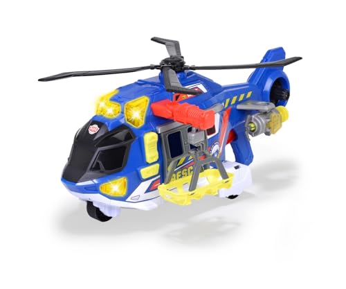 Dickie Toys - Spielzeug-Helikopter für Kinder ab 3 Jahre, groß (39 cm) - Rettungs-Hubschrauber mit Seilwinde, Zubehör, Licht & Sound (inkl. Batterien) von Dickie Toys
