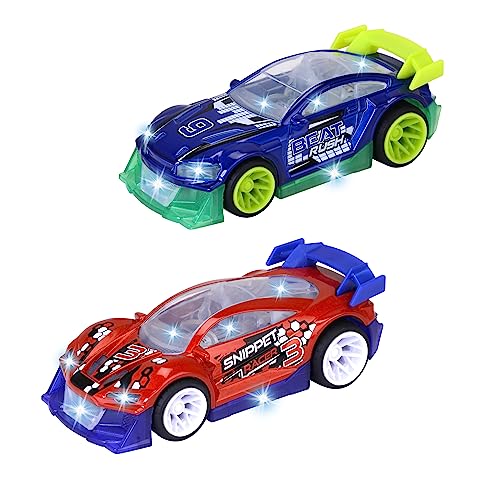 Dickie Toys - Spielzeugauto Midnight Racer (14cm) - Streets N BEATZ Auto mit Metallkarosserie, Rückzugsmotor, Licht & Musik, für Kinder ab 3 Jahre (2 Modelle, zufällige Auswahl) von Dickie Toys