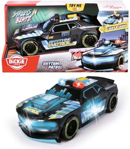 Dickie Toys - Spielzeugauto Rhythm Patrol mit Lichtwechsel & Musik - Streets N BEATZ Polizeiauto mit Friktionsmotor, 20 cm, inkl. Batterien, Spielzeug für Kinder ab 3 Jahre Dickie Toys - Spielzeugauto Rhythm Patrol mit Lichtwechsel & Musik - Streets N BEATZ Polizeiauto mit Friktionsmotor, 20 cm, inkl. Batterien, Spielzeug für Kinder ab 3 Jahre von Dickie Toys