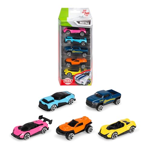 Dickie Toys - Spielzeugauto-Set mit 5 Autos (je 7 cm) - 5 kleine Modellautos aus Metall mit Freilauf, Auto-Spielzeug für Kinder ab 3 Jahre, zufällige Auswahl aus 2 verschiedenen Sets von Dickie Toys