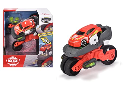 Dickie Toys - Transformator-Fahrzeug Drohnen-Bike - 12 cm, 2-in-1 Fahrzeug (Motorrad & Luftfahrzeug) für Kinder ab 3 Jahren, Kinder-Spielzeug mit vielen Features, 203792001, Mehrfarbig von Dickie Toys