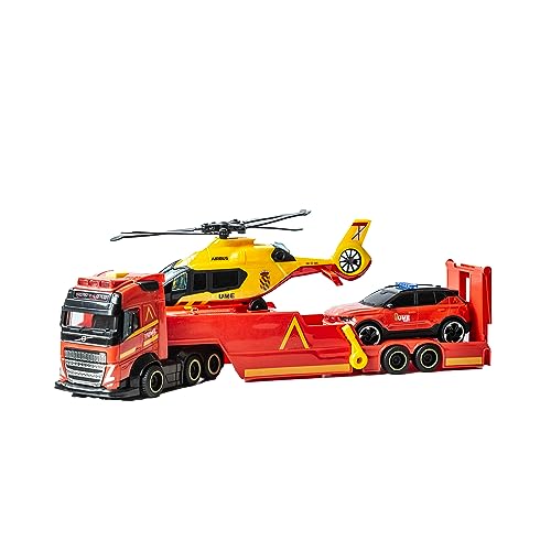 Dickie Toys - UME Rettungs-LKW, 40 cm, Spielzeug-LKW, Licht und Sound, Anhängerampe, UME und Auto, Spielzeug für Jungen und Mädchen ab 3 Jahren (203717005SI5) von Dickie Toys