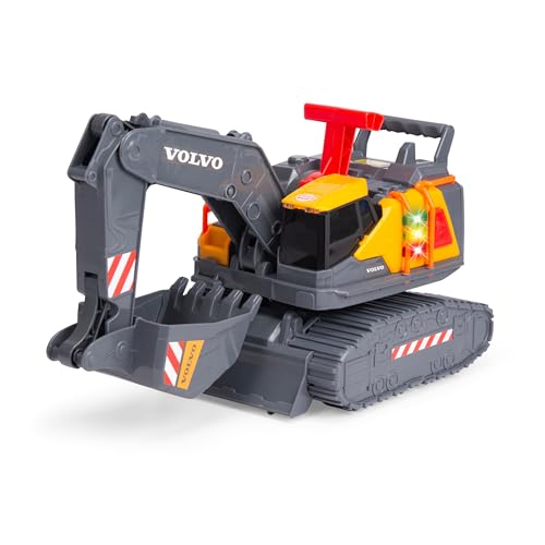 Dickie Toys - Volvo Bagger Power Excavator (30 cm) - Spielzeug-Schaufelbagger für Kinder ab 3 Jahre mit Freilauf, Hebel-Steuerung, Licht und Sound, als Sandspielzeug geeignet, inkl. Batterien von Dickie Toys