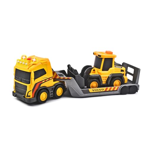 Dickie Toys – Volvo Truck Team – großer Spielzeug-LKW mit Anhänger und Radlader, mit Licht- und Soundeffekten, Freilauf, für Kinder ab 3 Jahren von Dickie Toys