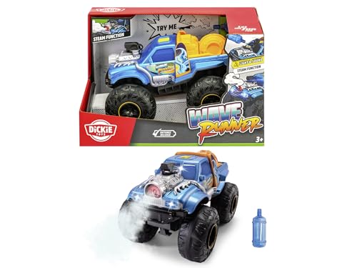 Dickie Toys - Wave Runner Monstertruck ab 3 Jahre (25 cm) - Auto mit coolen Licht-, Sound- & Dampf-Effekten, Spielzeugauto für Kinder mit Freilauf, Federung und Gummireifen, inkl. Batterien von Dickie Toys