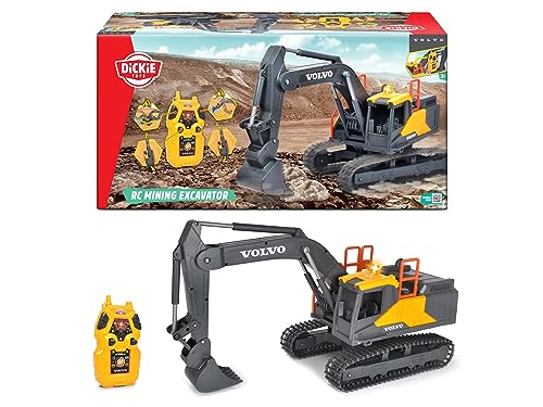Dickie Toys – ferngesteuerter Bagger – 2.4 GHz RC Bagger, für Draußen, mit Licht- und Soundeffekten, Baustellenspielzeug, für Kinder ab 3 Jahren, Gelb/Grau Dickie Toys – ferngesteuerter Bagger – 2.4 GHz RC Bagger, für Draußen, mit Licht- und Soundeffekten, Baustellenspielzeug, für Kinder ab 3 Jahren, Gelb/Grau von Dickie Toys