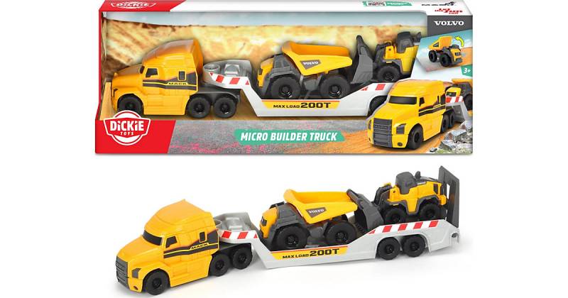 Mack/Volvo Micro Builder Truck gelb von Dickie Toys