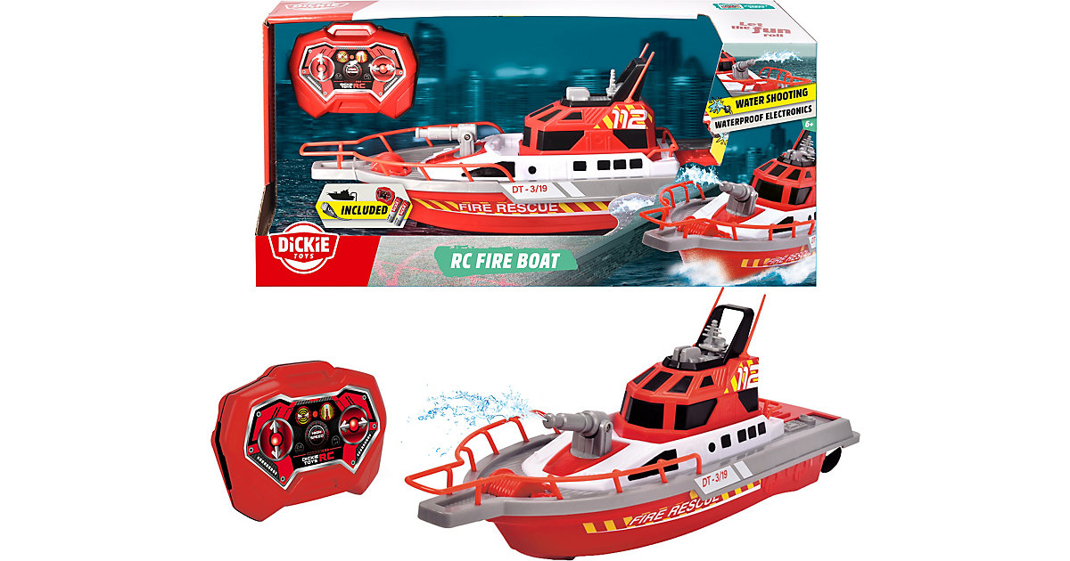 RC Feuerwehr-Boot, RTR mit Wasserspritzfunktion, 2,4 GHz RC Feuerwehr-Boot, RTR mit Wasserspritzfunktion, 2,4 GHz von Dickie Toys