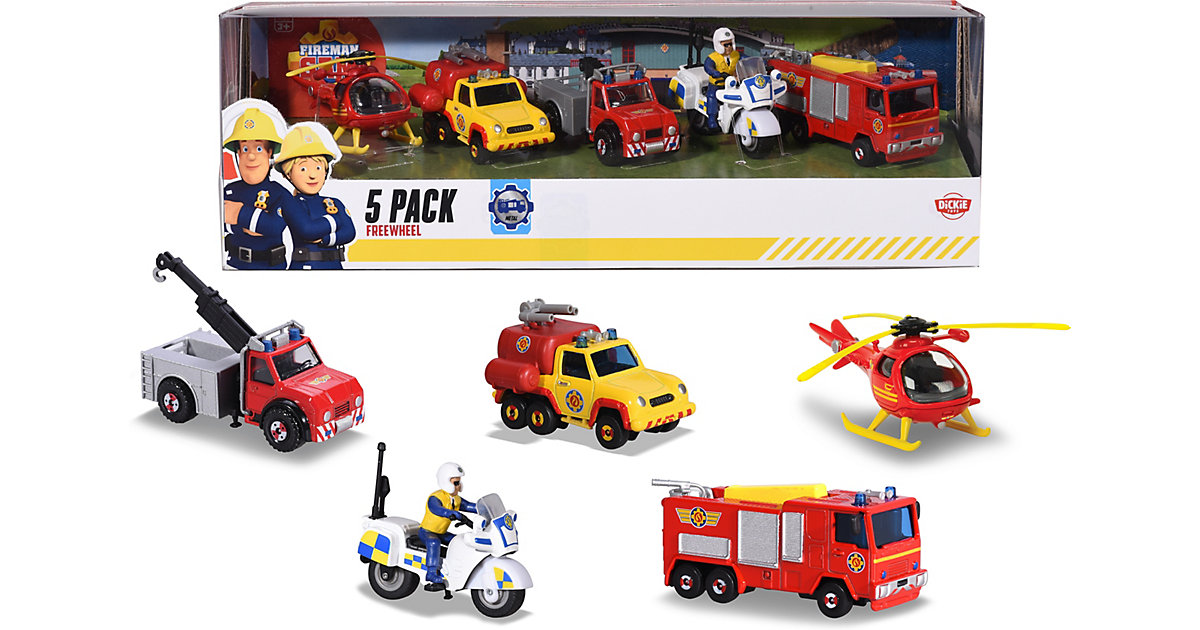 Feuerwehrmann Sam 5er Set Die-Cast-Fahrzeuge von Dickie Toys
