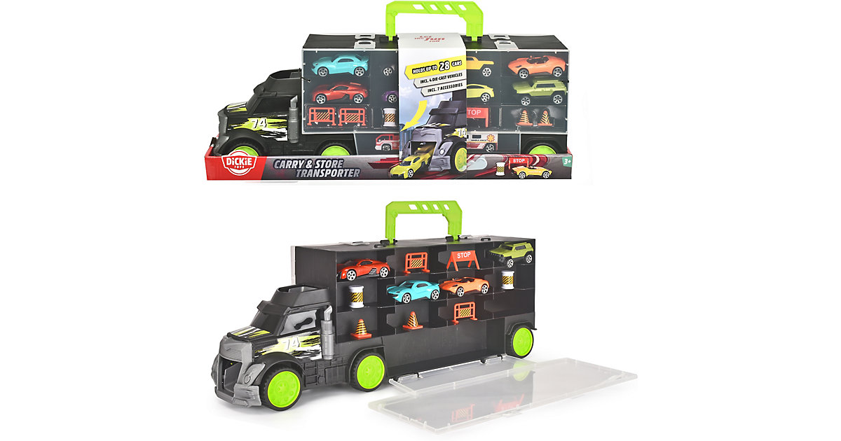 Small Truck Carry Case mit Rampe im Mitnehmkoffer inkl. 4 Die-Cast-Fahrzeuge von Dickie Toys