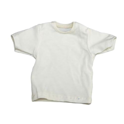 Dickly 1/6 weibliches T-Shirt mit kurzen Ärmeln, Miniatur-Kleidung, Kostüm für 12-Zoll-Puppenmodell, Action-Figuren, Anziehzubehör, Weiß von Dickly