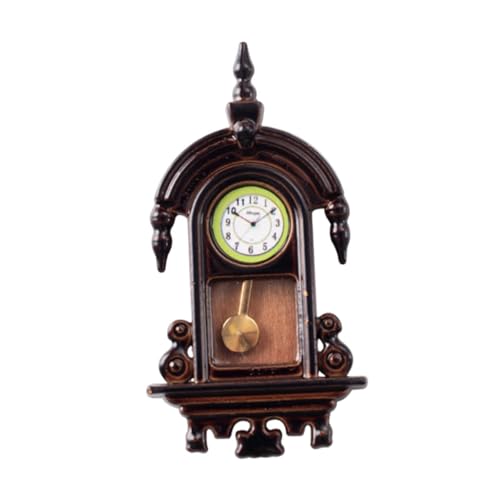 Dickly 1:12 Römische Uhr Mini -Pendeluhr Vintage Wall Clock Puppenzubehör Dekoration für Landschaftsdekoration, Kirchturm von Dickly