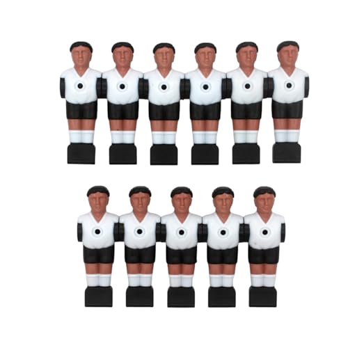 Dickly 11x Tischfußball-Männer, Tischfußball-Jungs, Statuenteil, leichtes Zubehör, Tischfußballspieler, Fußball für Sportbegeisterte, Schwarzes Haar und Weiß von Dickly