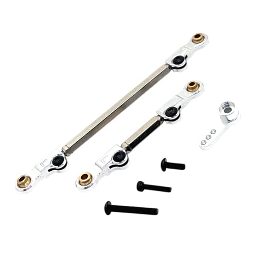 Dickly 2 Teile Lenkverbindungen Einstellbare Servoverbindungen Hochfestige Spurstange RC -Auto -Push -Stangen für H12Y H12Y+ 1/12 Modell DIY ACCS, Argent von Dickly