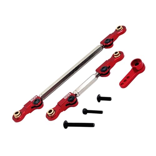 Dickly 2 Teile Lenkverbindungen Einstellbare Servoverbindungen Hochfestige Spurstange RC -Auto -Push -Stangen für H12Y H12Y+ 1/12 Modell DIY ACCS, Rot von Dickly