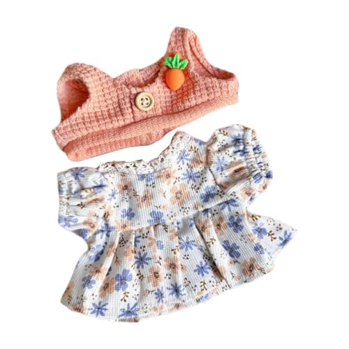 Dickly 20cm Puppen Outfit Set mit Kleid Und Weste für Plüschtiere, Orange Dickly 20cm Puppen Outfit Set mit Kleid Und Weste für Plüschtiere, Orange von Dickly