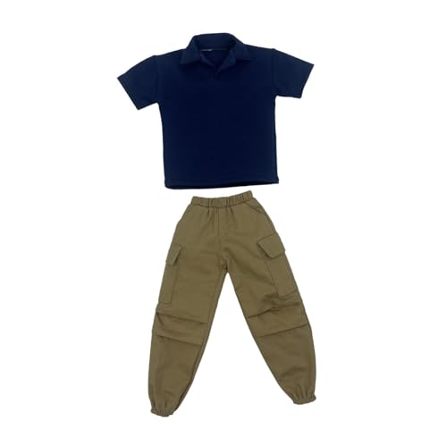 Dickly 2X modisches 1/6 Kurzarm-T-Shirt und Hose, handgefertigte Puppenkleidung für 12-Zoll-Actionfiguren, Marine Dickly 2X modisches 1/6 Kurzarm-T-Shirt und Hose, handgefertigte Puppenkleidung für 12-Zoll-Actionfiguren, Marine von Dickly
