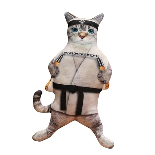 Dickly 3D Simulation Cat Plüschspielzeug ausgestopft Spielzeug Kopfstützen Ornament Kissen Kätzchen Puppe für Kinder Erwachsene Freunde, Style F von Dickly