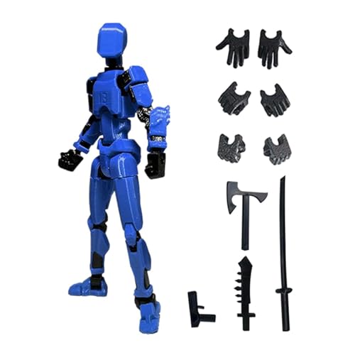 Dickly 3D-gedrucktes, mehrgelenkiges, bewegliches, bewegliches Action-Figur-Gelenke-Körper-männliches Körper-Skizzenmodell, Blau und Schwarz von Dickly