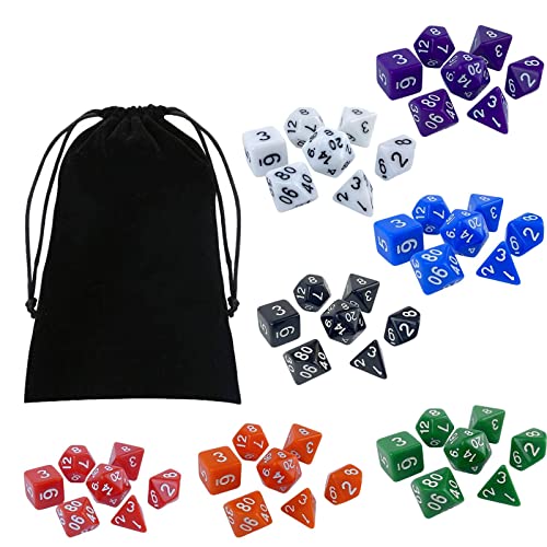 Dickly 49-teiliges Set farbenfroher polyedrischer Würfel für spannende Rollenspiele von Dickly