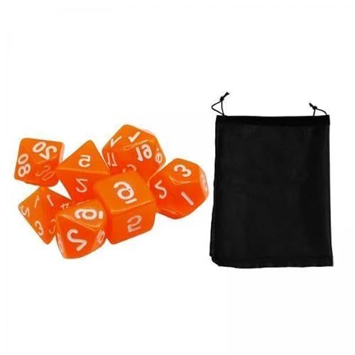 Dickly 4x7 Teiliges Acryl Polyeder Würfel Set D8 D4 D10 D12 D20 mit Aufbewahrungstasche, Gravierte Spielwürfel für Tischspiele, Lernaktivitäten, KTV, Camping von Dickly