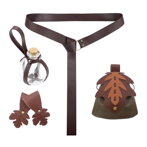 Dickly 5Pcs Medieval Gürtel Tasche Rock Wanderungen Flasche Phantasie Kleid Cosplay Prop für Urlaub, GrÜn Dickly 5Pcs Medieval Gürtel Tasche Rock Wanderungen Flasche Phantasie Kleid Cosplay Prop für Urlaub, GrÜn von Dickly