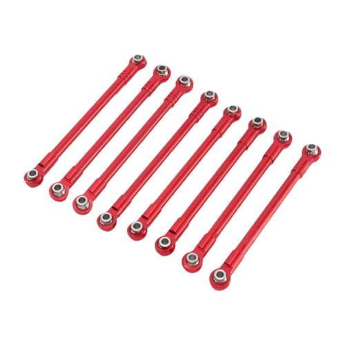 Dickly 8X RC Auto Chassis Befestigungs Stange Zubehör Ersatzteil Professionelle Reparatur Metall DIY Zubehör für 1/12 H12Y H12P, Rot von Dickly