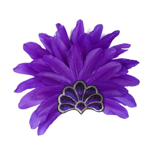 Dickly American Chief Indian Native Hut Feather Kopfschmuck Erwachsene Kopfbedeckung für Cosplay, Lila Dickly American Chief Indian Native Hut Feather Kopfschmuck Erwachsene Kopfbedeckung für Cosplay, Lila von Dickly