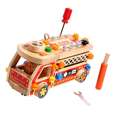 Dickly Auseinandernehmbares Feuerwehrauto-Spielzeug aus, pädagogisches Geschenk, Hand-Auge-Koordination, Feinmotorik für Jungen und Mädchen, von Dickly