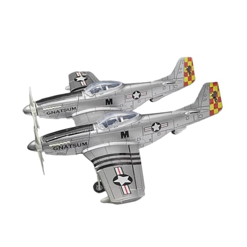 Dickly Bausätze für US-Kampfflugzeuge im Maßstab 1:48, Flugzeugmodell-Desktop-Dekor, pädagogisches DIY-Flugzeug-Handwerk, 3D-Puzzle-Ornament, Silbernes Pferd von Dickly