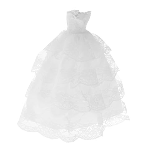 Dickly Brautkleid im Maßstab 1:6, Hochzeitskleid, Anziehzubehör, stilvolles Outfit, Rock, Kleidung für Geburtstagsgeschenke, Schlafzimmer, Weiß von Dickly