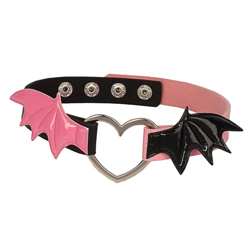 Dickly Choker-Halskette, Punk-Kette, PU-, Steampunk, für Party, Cosplay, Maskeraden, Damen, Schwarz Rosa Dickly Choker-Halskette, Punk-Kette, PU-, Steampunk, für Party, Cosplay, Maskeraden, Damen, Schwarz Rosa von Dickly