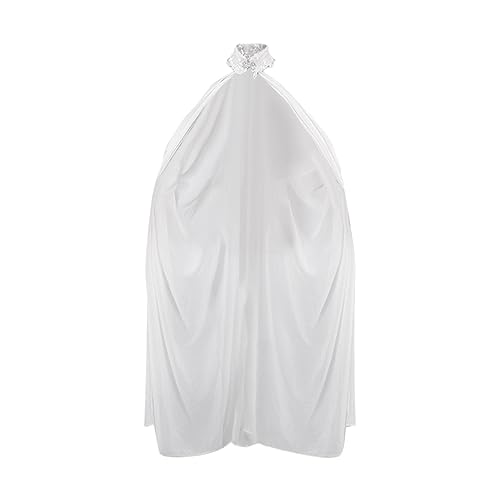 Dickly Damen-Umhang aus Chiffon mit Halsausschnitt ohne Kapuze, Halloween-Umhang, Länge 142 cm, für Geburtstagsfeiern, Weiß Dickly Damen-Umhang aus Chiffon mit Halsausschnitt ohne Kapuze, Halloween-Umhang, Länge 142 cm, für Geburtstagsfeiern, Weiß von Dickly