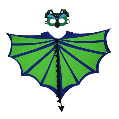 Dickly Dinosaurier-Flügel-Masken-Set, Drachenflügel-Umhang für Jungen und Mädchen, Geschenk, Spielzeug, Foto-Requisiten, Drachenmaske für Halloween, von Dickly