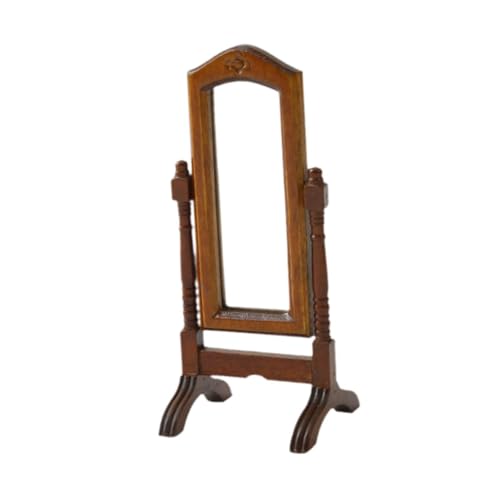 Dickly Dollhouse -Dressing Mirror Dollhouse Möbel 1:12 Retro für Mikrolandschaft, Walnussfarbe von Dickly