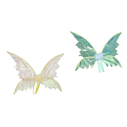 Dickly Elegante Schmetterlingsflügel für kleine Prinzessinnen, Goldfarbe Grün von Dickly