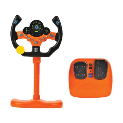 Dickly Elektrisches Lenkradspielzeug, Elektrisches Frühlenkerspielzeug, Pädagogisches Grifftraining, Licht Und Ton, Bremspedal für Jungen, Orange Dickly Elektrisches Lenkradspielzeug, Elektrisches Frühlenkerspielzeug, Pädagogisches Grifftraining, Licht Und Ton, Bremspedal für Jungen, Orange von Dickly
