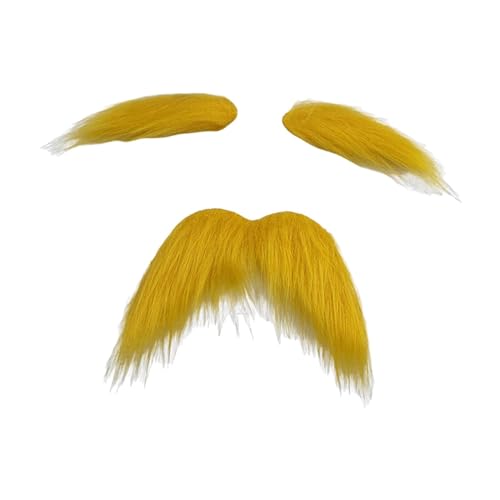 Dickly Falsche Augenbrauen und Bart-Set, Schnurrbart, Kostüm-Requisiten, Bart, falsches Bart-Kostüm für Festliche Halloween-Opern, Rollenspiele, Bart 16cmx5.5cm von Dickly