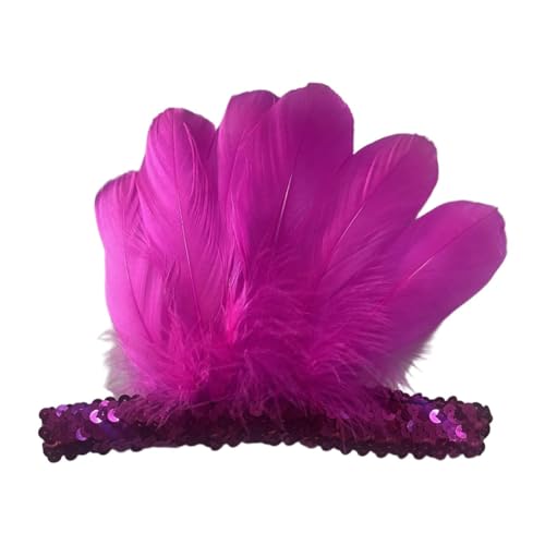 Dickly Feder Stirnband Kopfbedeckung für Karneval Halloween Cosplay Tanz Verkleidung, Rose Rot Dickly Feder Stirnband Kopfbedeckung für Karneval Halloween Cosplay Tanz Verkleidung, Rose Rot von Dickly
